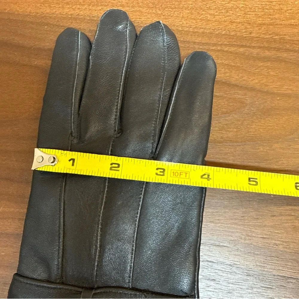 Women’s Gloves 100% Genuine‎ Lambskin Leather Lined Black Sz L Driving Walking